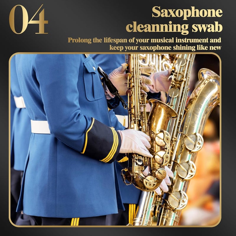 Lerodite Saxophone Cleaning Cloth Cleaning Care Tool for Flute Sax Inside Tube (Yellow) - Image 5